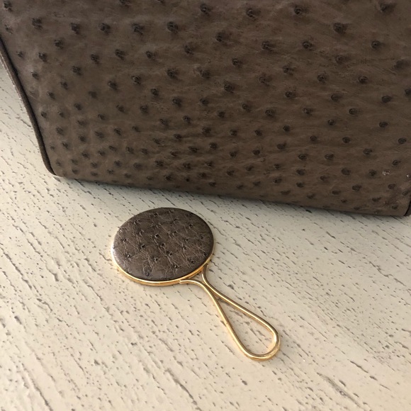 ALFRED ROTH Vintage Ostrich olive green SATCHEL - Picture 9 of 10